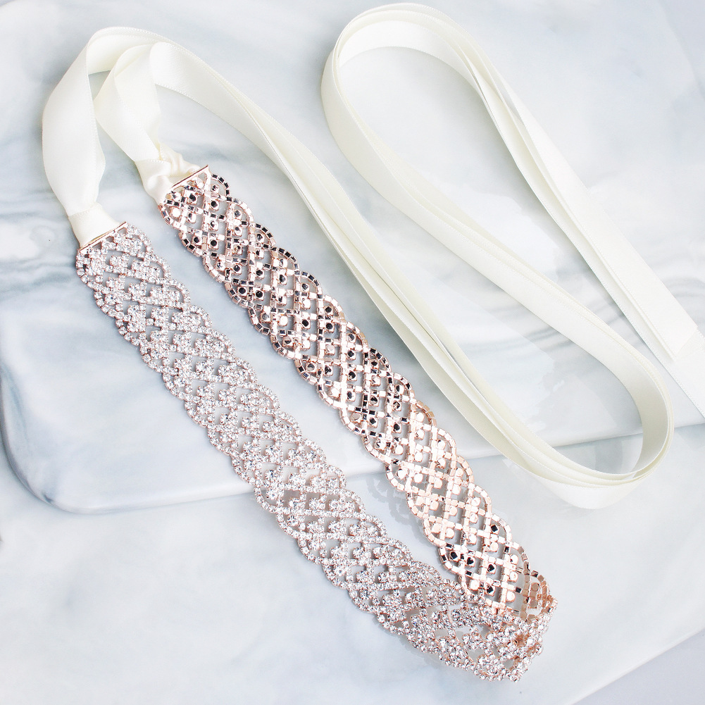 Bridal Wedding Dress Accessories Rhinestone Belt Prom Party Bride Waist Ornaments European And American Women's Luxury Diamond Belt