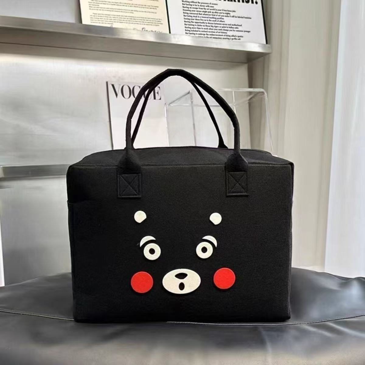 Felt bolsas de viaje bolsas de equipaje bolsas de dibujos animados bolsas de almacenamiento de gran capacidad bolsas de felt bolsas portátiles versátiles