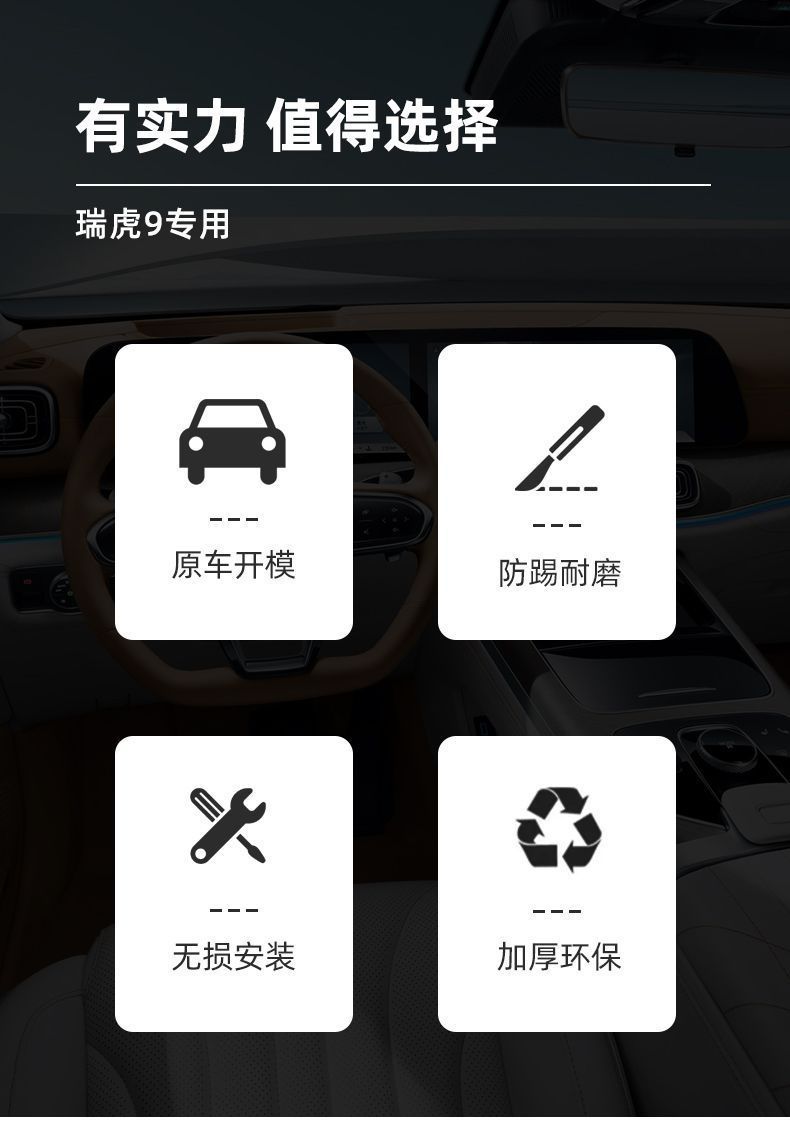 Suitable for Chery Tiggo 9 Seat Anti-Kick Pad Special Rear Armrest Box Backrest Protection Supplies Modification Parts