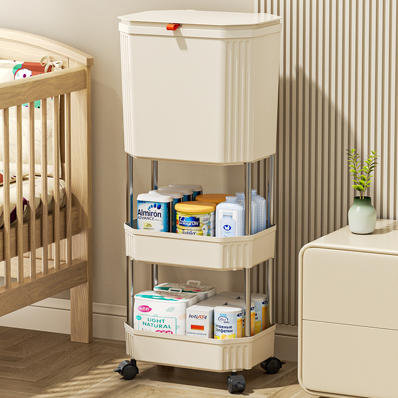 New model of household kitchen trash can, elevated, with movable wheels, no need to bend over, special high-footed large-capacity sanitary bin New model of household kitchen trash can, elevated, with movable wheels, no need to bend over, special high-footed large-capacity sanitary bin