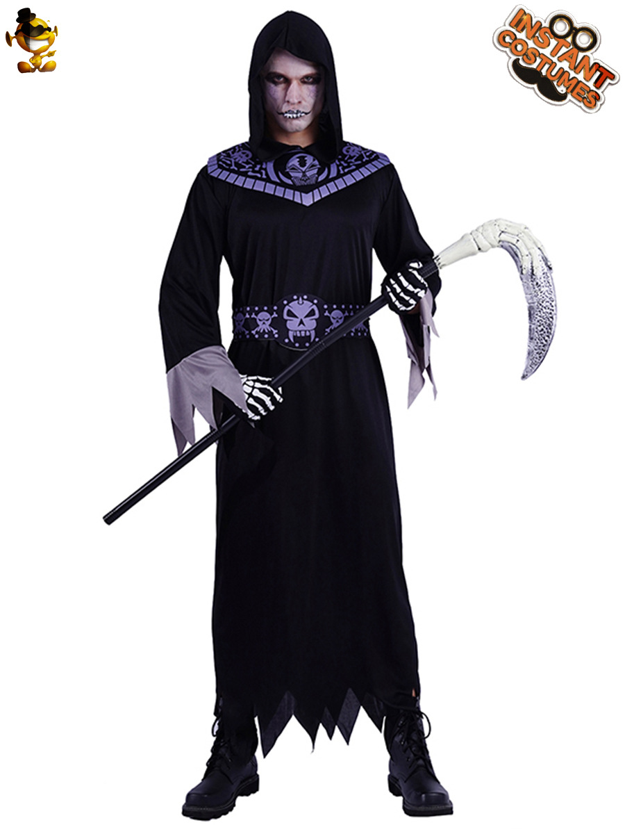 Los hombres adultos fantasma encapuchado traje Halloween partido fantasma Festival papel juego