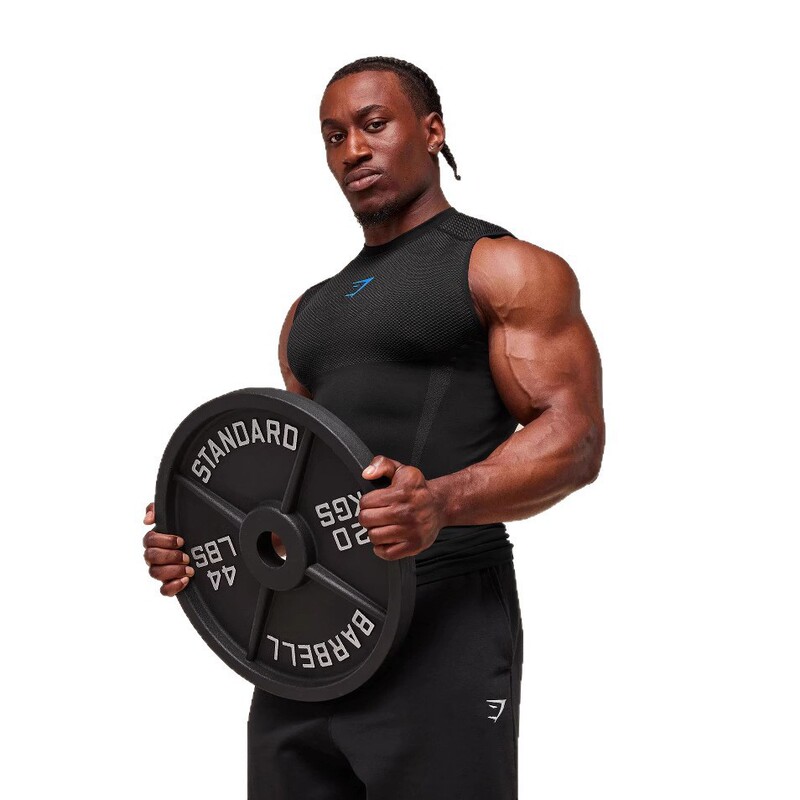 Gymshark Fitness Vest Men's Top Casual Breathable Compression Shirt Running Training Short-Sleeve Muscle Shark