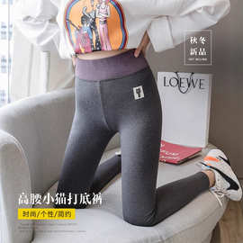 【加工定制】秋冬季棉黑色打底裤女外穿加绒加厚高腰秋裤紧身大