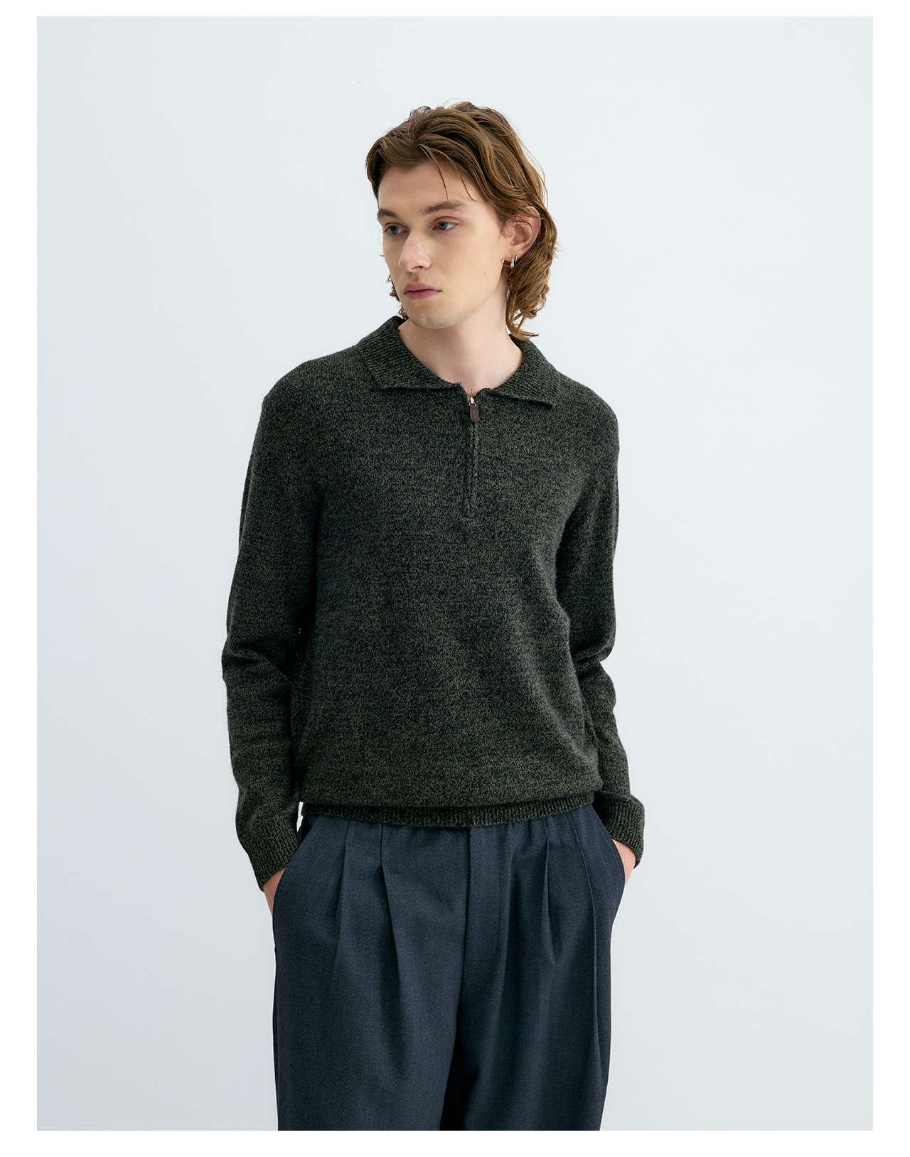 UNF 500g Half-Zip Polo Collar Sweater