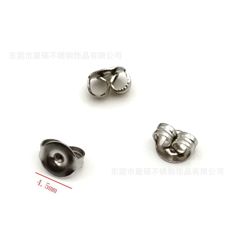 In-Stock Stainless Steel Square Butterfly Earplugs Ear Plugs Small Stud Earrings Simple Versatile DIY Jewelry Accessories