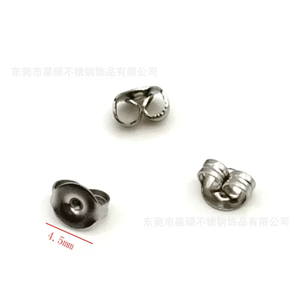 In-Stock Stainless Steel Square Butterfly Earplugs Ear Plugs Small Stud Earrings Simple Versatile DIY Jewelry Accessories