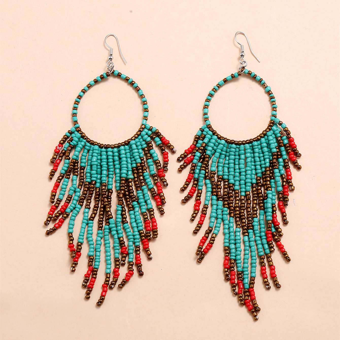 Fashion Retro Bohemian Ethnic Long Tassel Alloy Earrings display picture 2