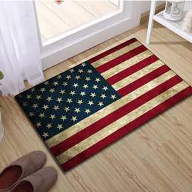 跨境独立日旗帜房间装饰地毯客厅满铺防滑地毯家用玄关入户门门垫