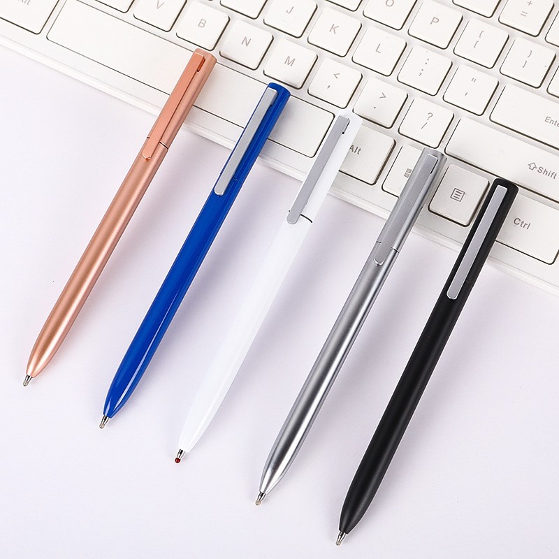 Xiaomi's Same Model Rotating Metal Signature Pen, High-End Gold-Colored Gel Pen, Metal 0.5mm Business Office Ballpoint Pen