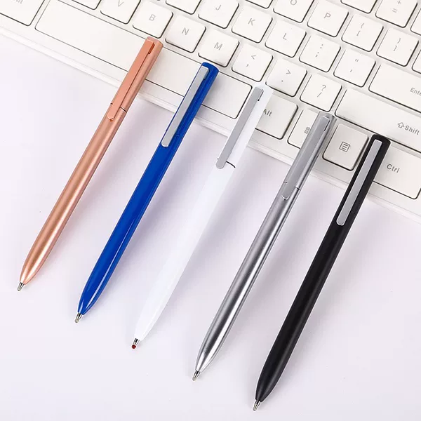 Xiaomi's Same Model Rotating Metal Signature Pen, High-End Gold-Colored Gel Pen, Metal 0.5mm Business Office Ballpoint Pen