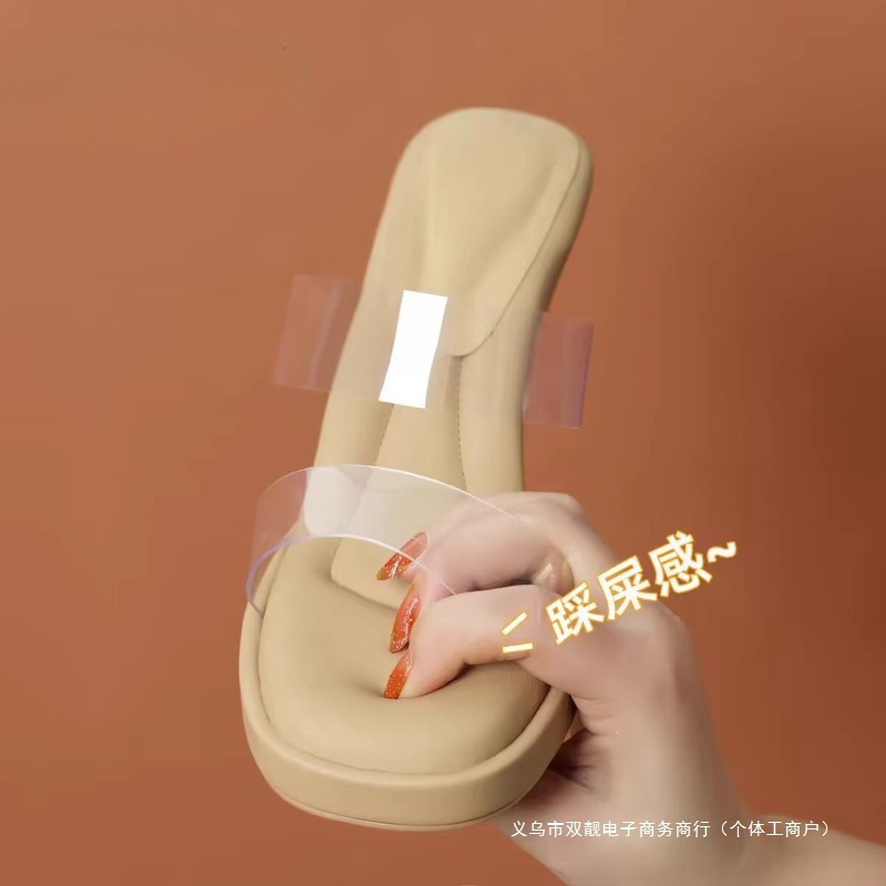 Thick-Soled Waterproof Transparent High-Heeled Shoes for Women, 2026 New Style, Sexy Crystal Chunky Heel Sandals for Summer Outdoor Wear Thick-Soled Waterproof Transparent High-Heeled Shoes for Women, 2026 New Style, Sexy Crystal Chunky Heel Sandals for Summer Outdoor Wear