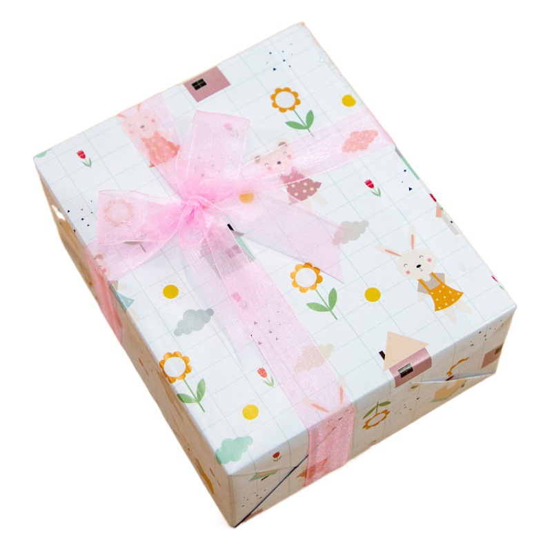 Nuevos niños creativos de vacaciones simple dibujos animados lindo regalo de cumpleaños regalo caja de regalo embalaje libro cubierta libro papel