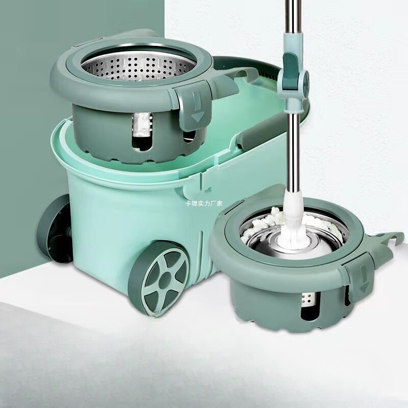 Thickened Household Rotating Mop Bucket for Wet and Dry Use, Lazy Mop, Spin-Dry Mop Bucket