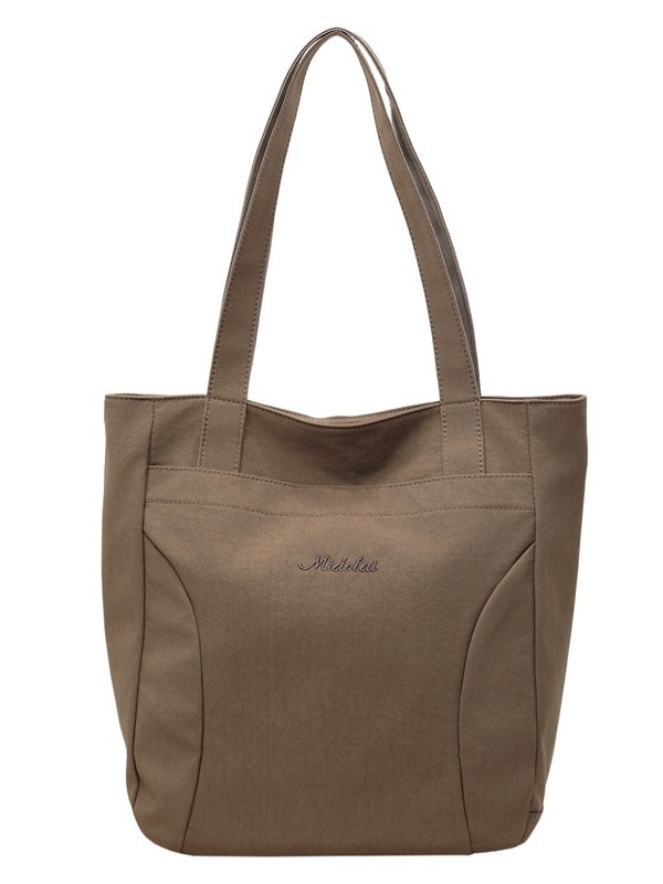Bolsa de lona para mujeres nuevo estilo japonés retro simple de color sólido gran capacidad bolsa de transporte universal mochila universitaria