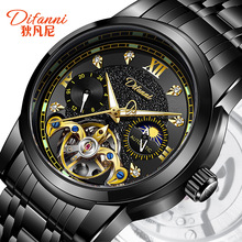 品牌全自動機械表瑞士大飛輪男士機械表夜光日月星辰功能男手表