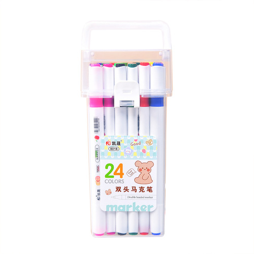 Triangle Bar Watercolor Brush PP Box, Child-Safe, Washable, Non-Toxic, Large Capacity, Coloring, Quick-Drying, Multiple Acrylic Markers