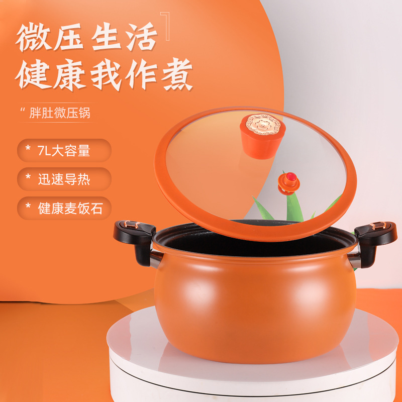Household micro-pressure cooker, stew, integrated pot, pressure cooker, gas induction cooker, universal non-stick pot, multi-function soup pot