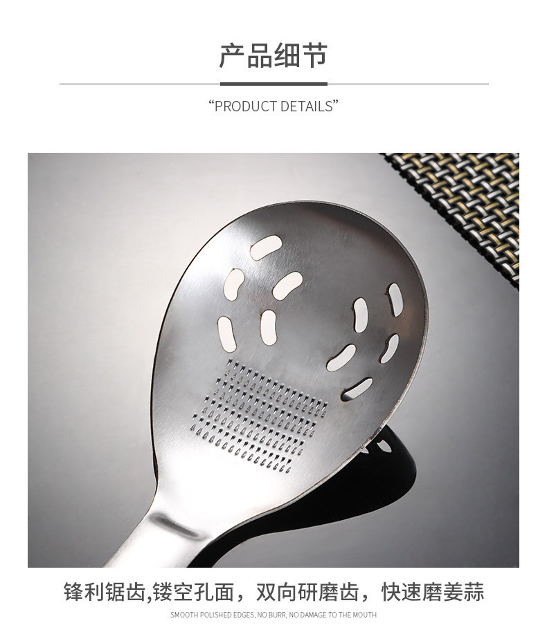 430 Stainless Steel 5-in-1 Multifunctional Baby Food Spoon - Food Grinder, Bottle Opener, Egg Separator, and Multipurpose Utensil