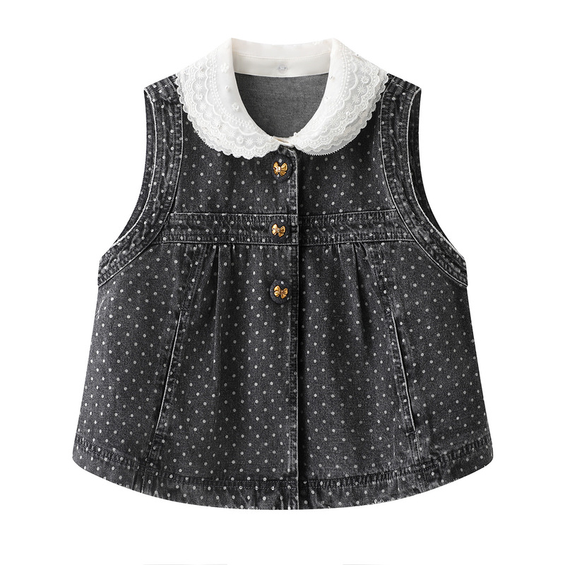 In Stock 2026 Spring New Style Polka Dot A-Line Denim Vest Jacket Ff26C51Sm317 In Stock 2026 Spring New Style Polka Dot A-Line Denim Vest Jacket Ff26C51Sm317