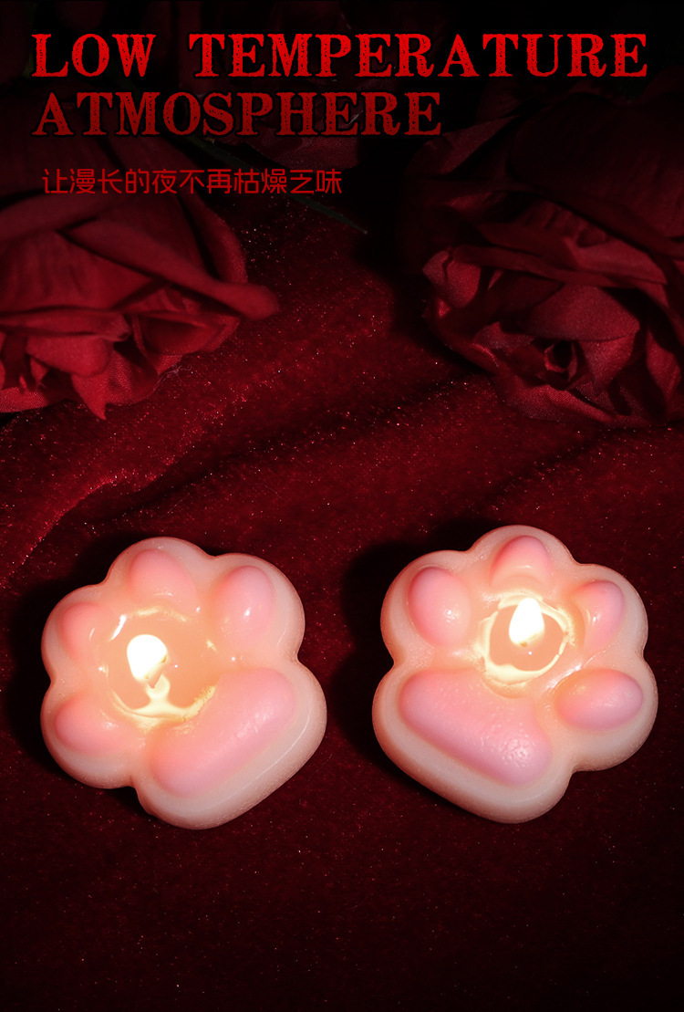 Cat Paw Low-Temperature Massage Candle in Pink Soy Wax for Adult Couples — detail image 17