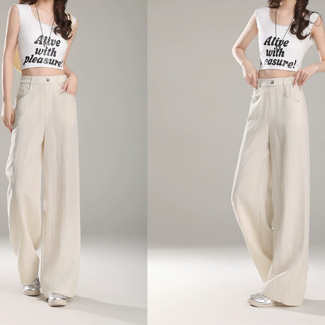 Узкие широкие брюки «Light Dance» в стиле ретро! Черный абрикос голубой