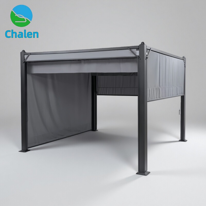 Outdoor Courtyard Canopy Four-sided Curtain Canopy Courtyard Sunlight Canopy Outdoor Garden Outdoor Aluminum Frame