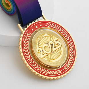 Metal Medal Basketball Football Marathon Competition Medal Gold Silver Bronze Rotating Tag