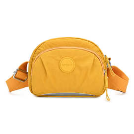 复古姜黄色防泼水尼龙布包小众休闲轻便单肩包时尚大容量斜挎包