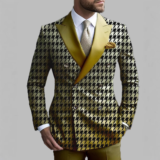 Customized men's suit export two-sided split casual city suit for European and African men