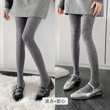 时尚走秀连裤袜春秋天鹅绒爱心打底裤甜美烟灰丝袜波点显瘦光腿神