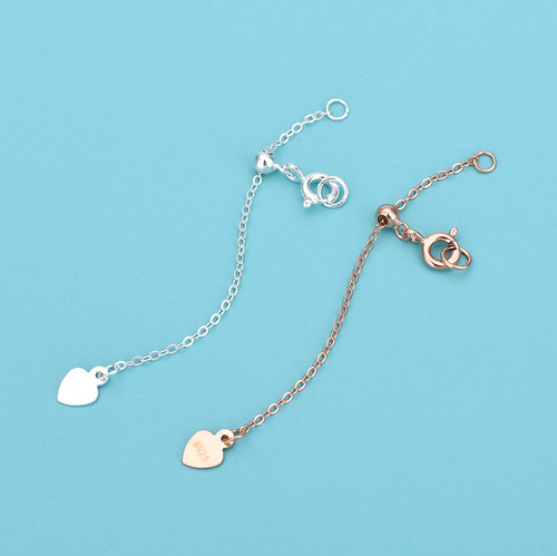 S925 sterling silver extension chain Y-shaped pull-out adjustable love tail chain pearl necklace bracelet diy accessories material