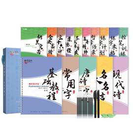 书心文化成人练字帖行书版15本装大学生凹槽写字板书法练字帖