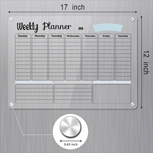 厂家直销跨境亚马逊 亚克力磁性干擦板 冰箱外贸热销日历周历板