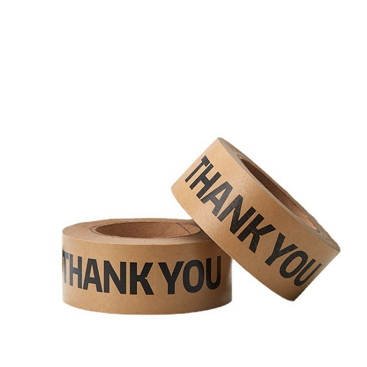 Cinta de papel kraft sin agua de impresión fácil de rasgar DE ALTO adhesivo gracias papel adhesivo de embalaje de papel Kraft autoadhesivo de escritura
