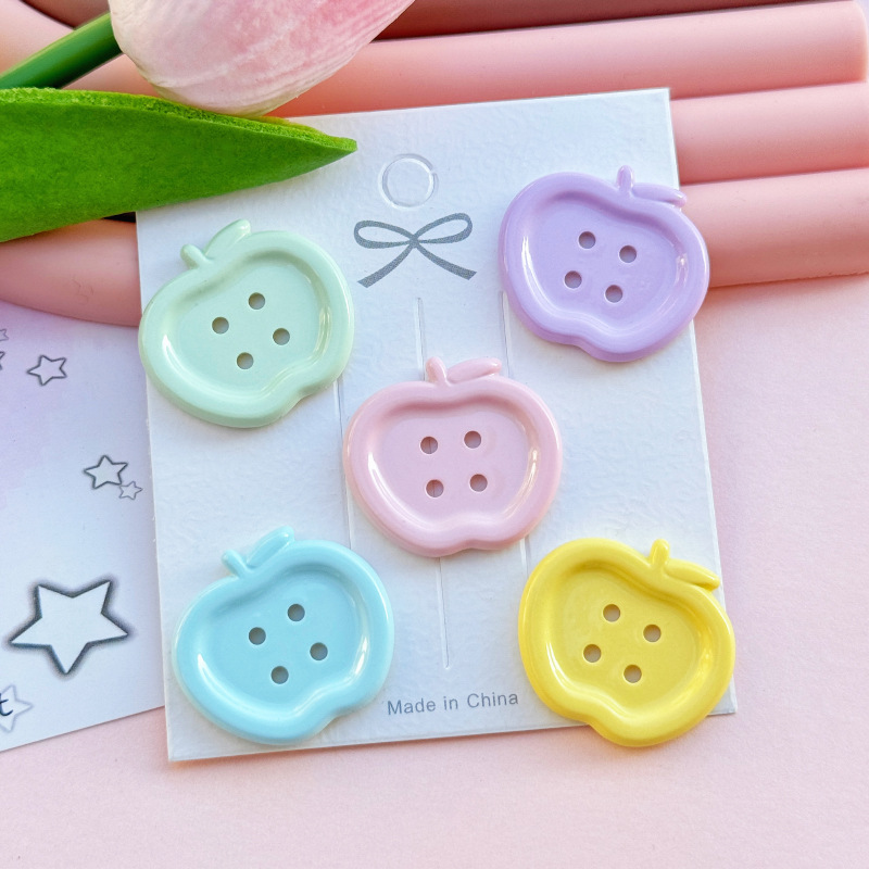 ボタンのマカロンアップルは新型のdiyアクリル部品の靴の花の携帯の携帯の携帯のケースに合わせて髪飾りを挟みます。