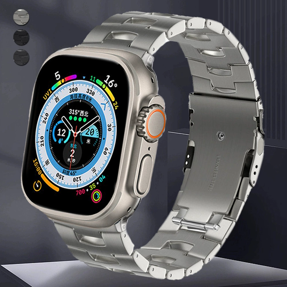 Для Apple Watch Ultra 49 мм ремешок для часов S8 Oracle с двойной страховкой пряжкой титановый ремешок