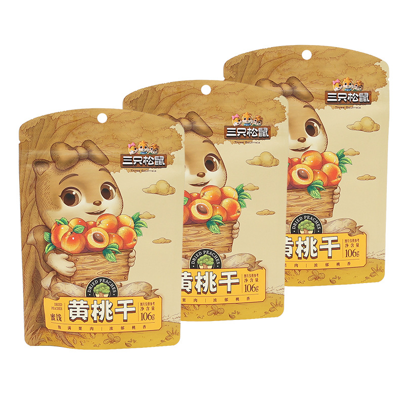 三只松鼠黄桃干106g/袋休闲零食果脯蜜饯水果干桃干包邮