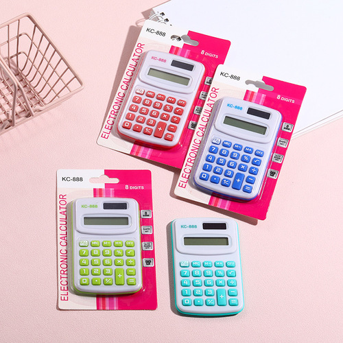 Wholesale computer primary school children's stationery mini office color calculator cute cartoon 8-digit calculation