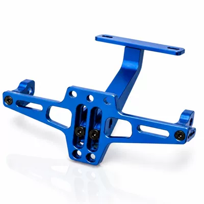 Motorcycle and aircraft rear license plate bracket, adjustable support bracket, CNC aluminum alloy universal car rack, modified electric vehicle accessories (Motosiklet ləvazimatları və aksesuarları) - blue