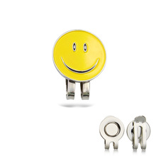 高尔夫帽夹果岭叉磁性组合 俱乐部高档金属帽夹球标笑脸礼品制作