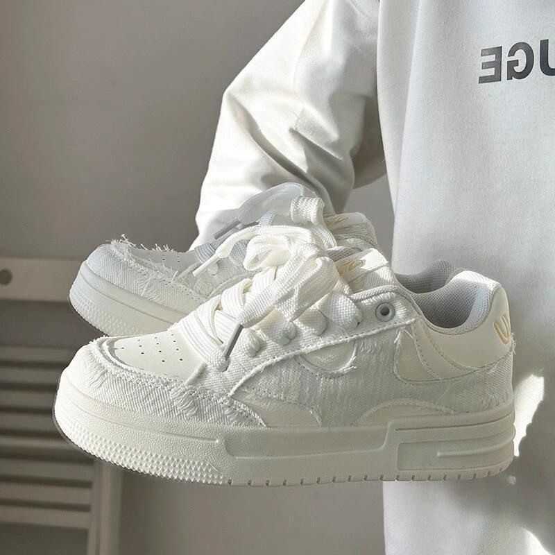 Retro ins-viento zapatos de mujer nicho blanco skateboardería zapatos nuevos zapatos blancos de pareja zapatos casuales