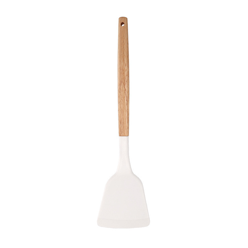 Mango de madera de silicona para utensilios de cocina de grado alimenticio resistente a altas temperaturas de cocina antiadherente de cocina