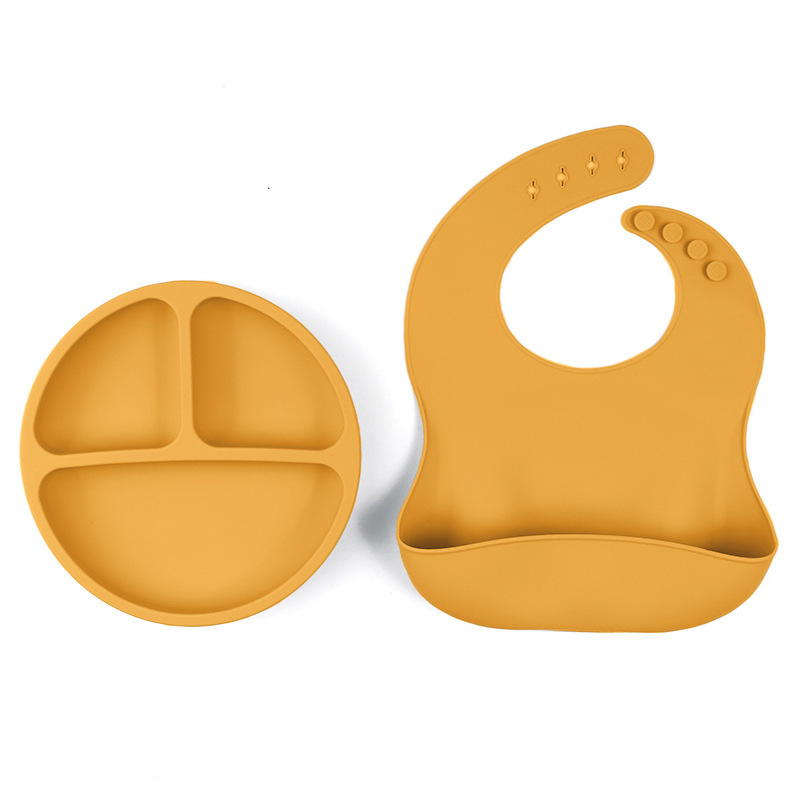 En stock al por mayor plato de cena para niños cuatro taza de succión reforzada cuenco para niños tazón de suplemento de alimentos para bebés plato de cena de silicona vajilla para niños