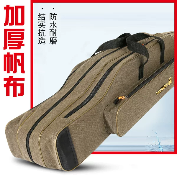 Thickened Canvas Fish Rod Bag Backpack Fishing Bag Large Capacity Sea Pod Belly Bag Multifunctional Fish Bag Fishing Tackle Bag
