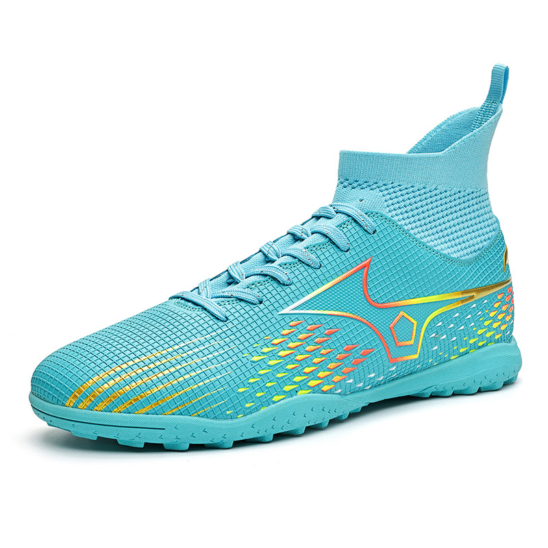 Nuevos zapatos de fútbol transfronterizos para hombres y mujeres de alto nivel para estudiantes adultos competir en el campus zapatos de entrenamiento de clavos rotos en stock