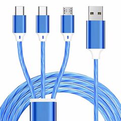工場卸売り金属発光裸線充電線知能七彩ストリーマはアップル携帯電話の急速充電ケーブルを適用する