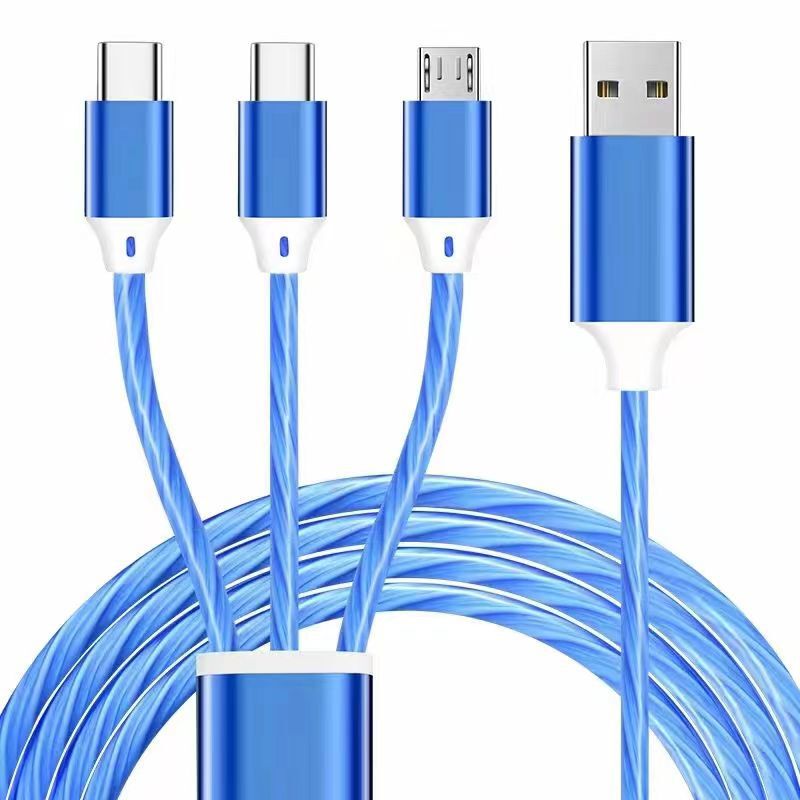 工場卸売り金属発光裸線充電線知能七彩ストリーマはアップル携帯電話の急速充電ケーブルを適用する|undefined
