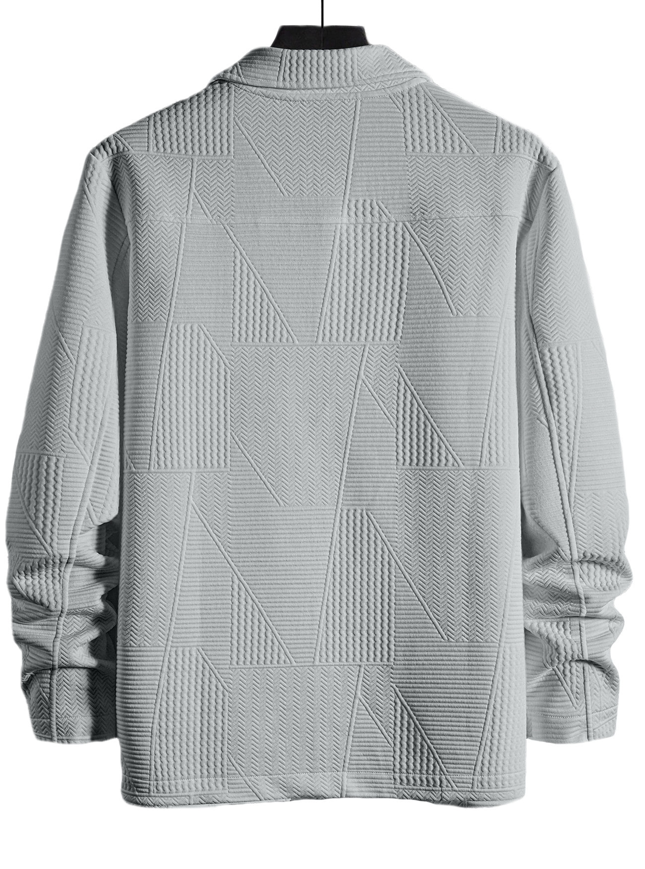 Men's Monochrome Jacquard Casual Single Breasted Jacket_voghion.com
