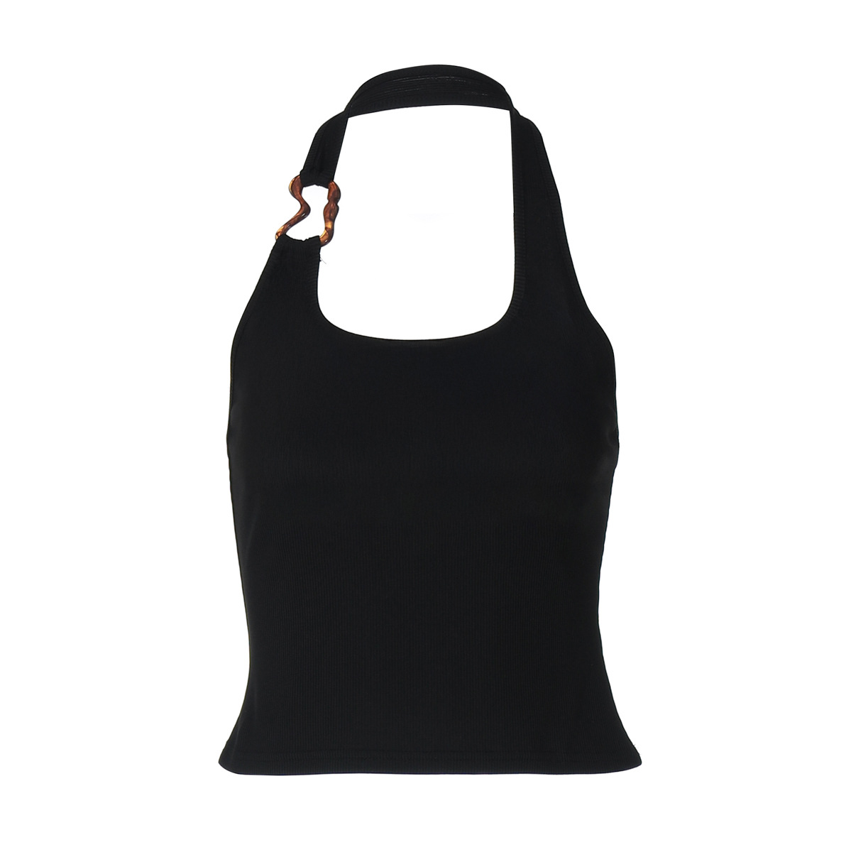 Summer New Arrival Women's Sexy U Neck Halter Neck Tank Top Slim Fit Backless Versatile Top American Style_ecoleips.com
