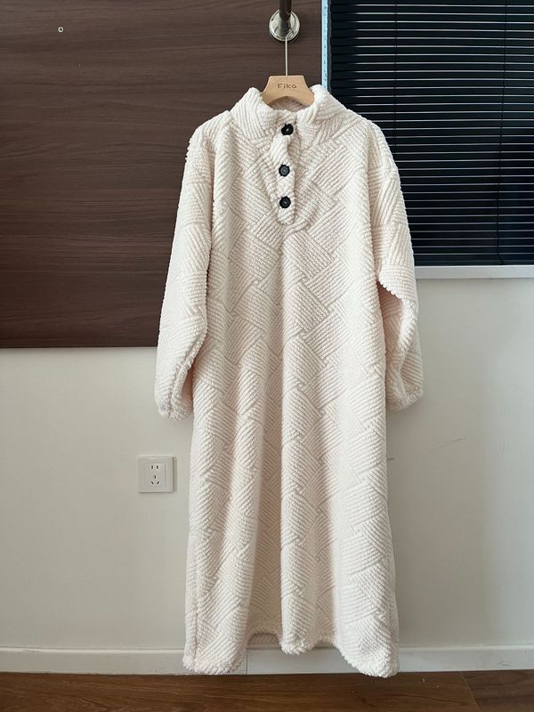 【实拍】红色睡衣秋冬季本命年法兰绒加绒保暖结婚新婚家居服睡袍|undefined